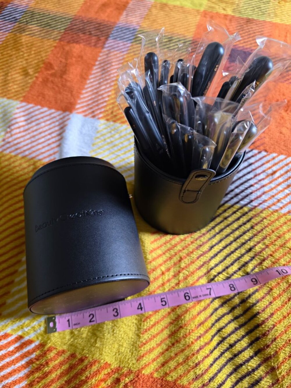 Beauty Creations Black Makeup Brush Set with Travel Case, Travel Size